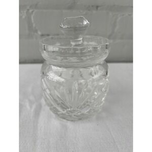 Vintage Irish Galway Cut Crystal Glass Lidded Sugar/Condiment Jar